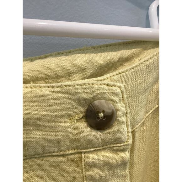 Free People Flounced Linen Midi Skirt Sz 0 NEW Butter Yellow Boho Beachy Coastal - Picture 6 of 9